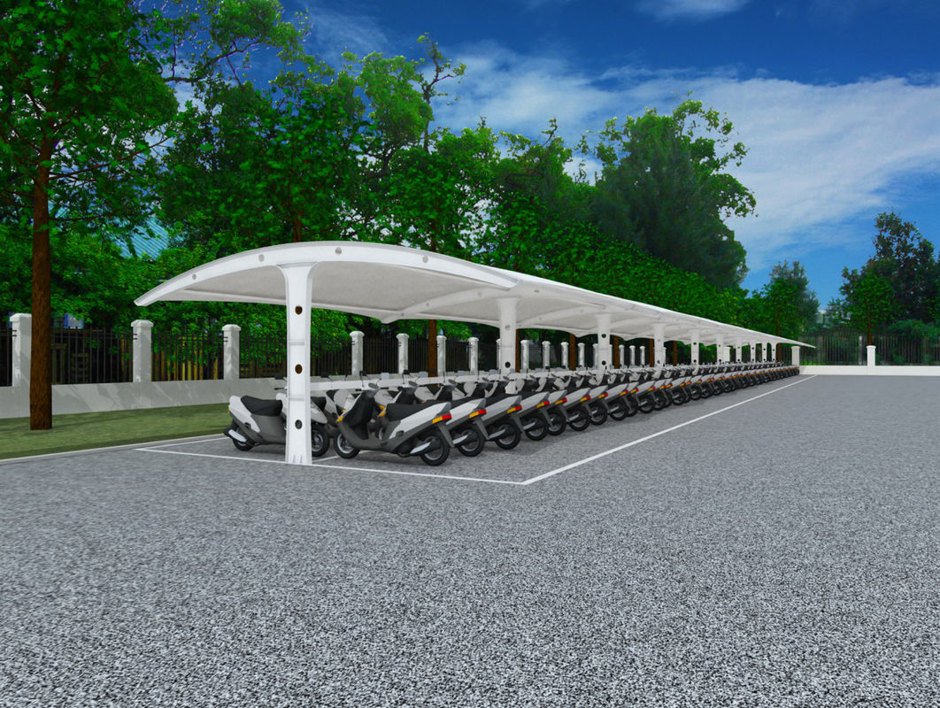 ผ้าแผ่นเยื่อ PVDF Outdoor School Carport Shade Canopy สําหรับที่จอดรถ