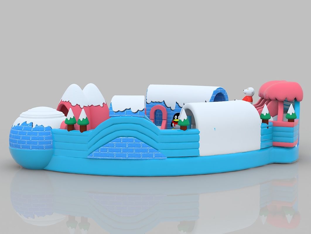 ธีมหิมะ ปราสาทอัดลม สีสัน PVC กระโดดในบ้าน บ้านกระโดดสําหรับผู้ใหญ่