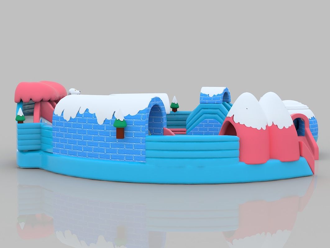 ธีมหิมะ ปราสาทอัดลม สีสัน PVC กระโดดในบ้าน บ้านกระโดดสําหรับผู้ใหญ่