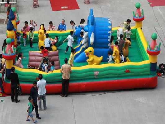 สนามเด็ก สนามทรัมปอลีนแบบอัดอัด สําหรับเด็ก บ้านกีฬาแบบอัดอัดขนาดใหญ่